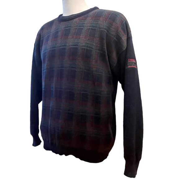 Proquip Golf Windstopper Wool Blend Tartan Plaid Sweater Men L Senior Tour - Picture 2 of 10